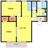 ドゥダンボアＢ棟 2DKの間取り