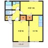 ドゥダンボアＢ棟 2DKの間取り