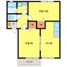 ドゥダンボアＢ棟 2DKの間取り