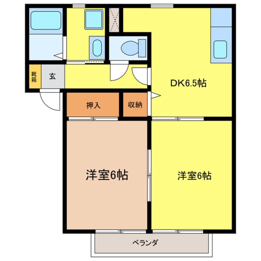 間取図 ディアコートみやびⅤ