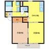 ディアコートみやびⅤ 2DKの間取り