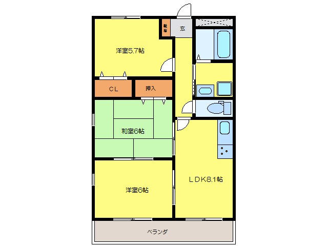 間取り図 グランディール雅Ⅱ