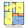 ニューソシア 2DKの間取り