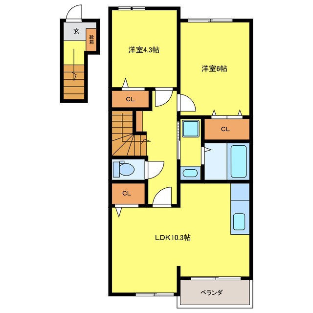 間取り図 ベルポスト･ドゥーエ