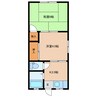 朝日パンション 2Kの間取り