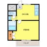 パインハイツ青山 1DKの間取り
