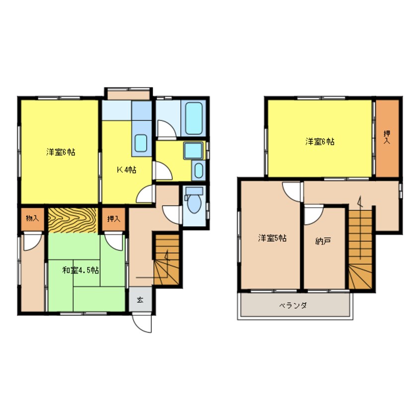 間取図 朝日町貸家
