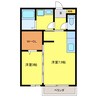グランモアゆめが丘C棟 1DKの間取り