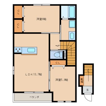 間取図 レジデンス蔵持