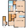 アムールヴィオラ 1LDKの間取り