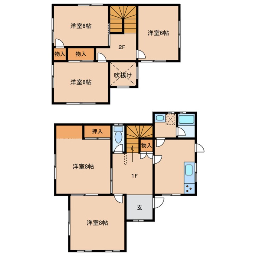 間取図 富貴ヶ丘4番町貸家