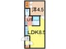 リラコートＡ 1DKの間取り
