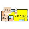 youトピア燦燦 2LDKの間取り