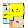 オークランドⅡ 1LDKの間取り