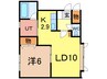 オーロラⅡ 1LDKの間取り