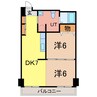 シャンノール平和通 2DKの間取り