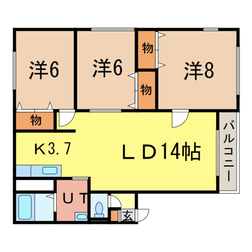 間取図 クレセント7.4