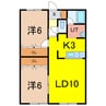 パープル210 2LDKの間取り