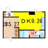 ド・フールネス716 1DKの間取り