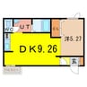 ド・フールネス716 1DKの間取り