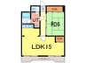 ダイアナ常盤ヒルズ 1LDKの間取り