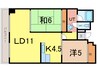 フージャース旭川駅前ビル　レジデンス棟 2LDKの間取り