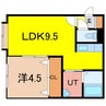 クリーンハイツカイホークB 1LDKの間取り