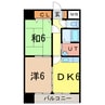 ノルテ1条通 2DKの間取り