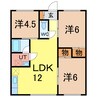 桜町マンション 3LDKの間取り