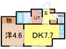 エンドレス17 B棟 1DKの間取り