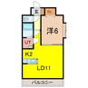 ノルテ3条通 1LDKの間取り