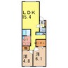 ateena永山 2LDKの間取り