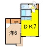 フェリス 1DKの間取り