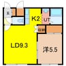 ルチア116 1LDKの間取り