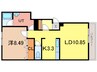 エスティ三番舘214-10 1LDKの間取り