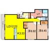 エスティ三番舘214-10 2LDKの間取り