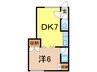 フローレンスミキA館 1DKの間取り