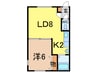 シンフォニーミキA館 1LDKの間取り