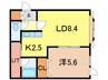 ロワールＤ 1LDKの間取り