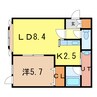 ロワールＤ 1LDKの間取り