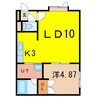 コンフォール・ポピー 1LDKの間取り