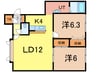 ファーレⅡ 2LDKの間取り