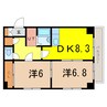 ESY旭川 2DKの間取り