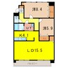 アピアビル日赤前 2LDKの間取り