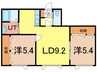 クロル・ウェルシュ 2LDKの間取り