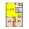 けいコーポ 2LDKの間取り