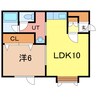 グロリアス21A棟 1LDKの間取り