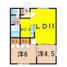アースコーポ 2LDKの間取り