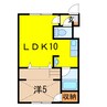 ツインハープみどり野 1LDKの間取り