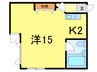 Via house B棟 1Kの間取り